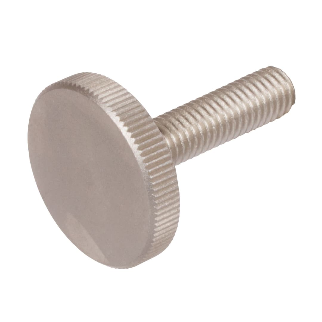 Flat knurled thumb screw DIN 653 M10 x 25mm long stainless steel 1.4305