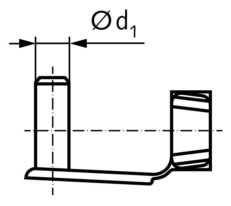 ES-bolt for Clevis DIN 71752 size 12 x 24 steel zinc-plated