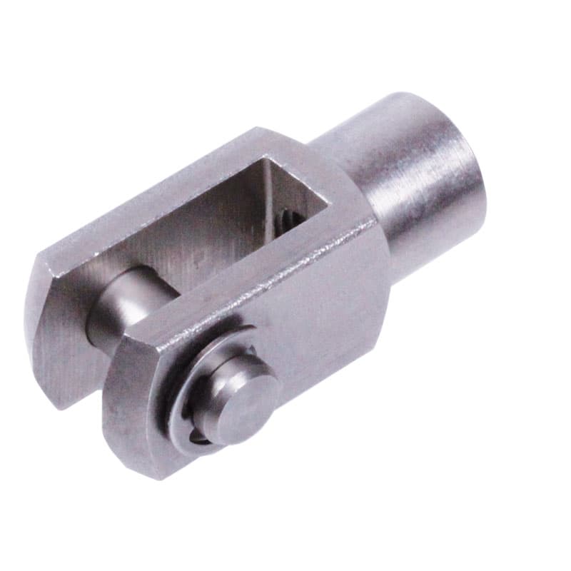 Clevis joint DIN 71752 with circlip size 8 x 16 right handed stainless steel 1.4301