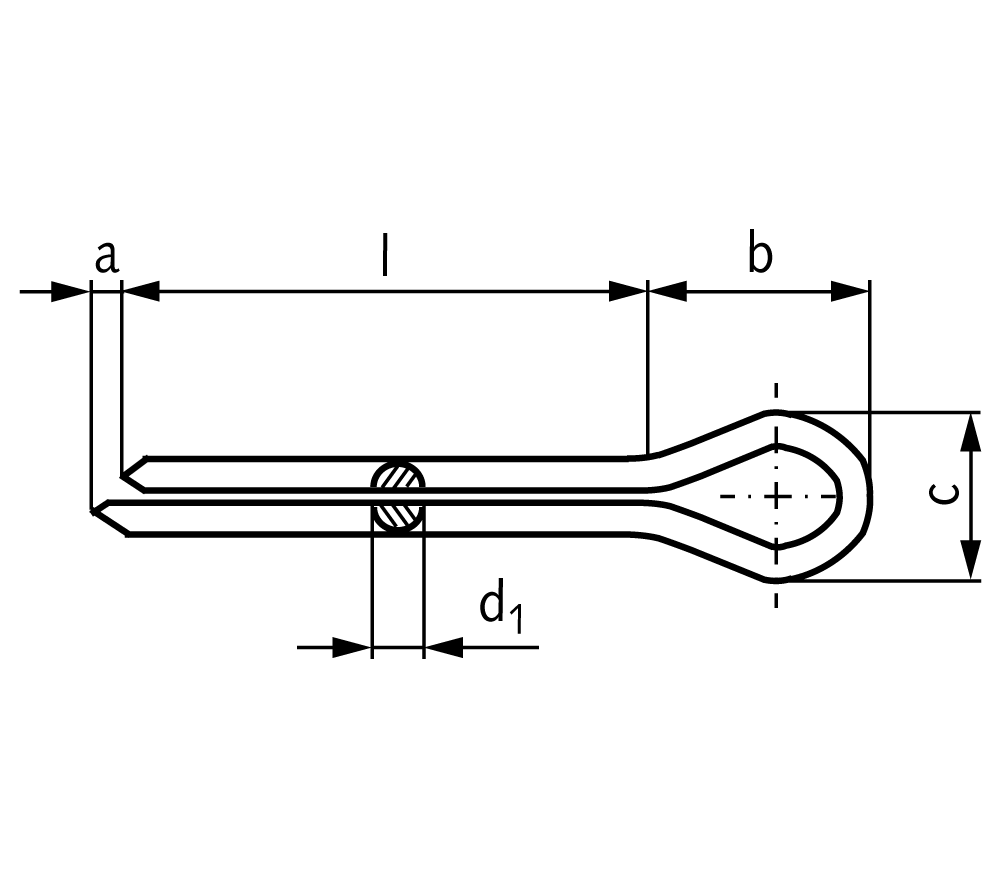 Split pin DIN EN ISO 1234 (ex DIN 94) 2 x 10 stainless steel A2