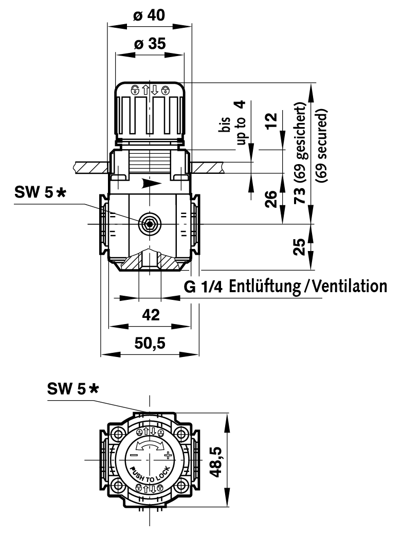 Relief valve, port G1/4