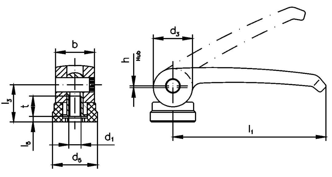 Excentric clamp 927 Version B internal thread M8