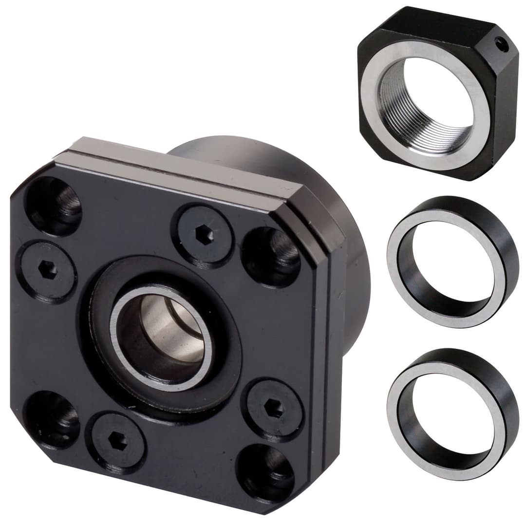 Flange bearing unit FK 10 bore 10mm material steel black oxide finished