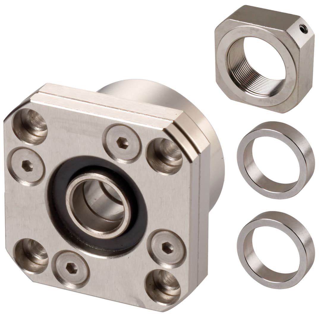 Flange bearing unit FK 06 bore 6mm material steel nickel plated sealed only at the cylindrical side