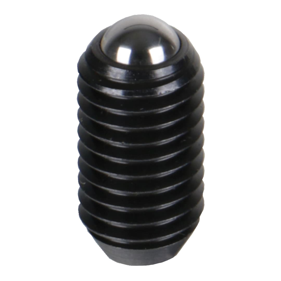 Spring plunger M8 with moving ball and internal hexagon steel black oxided