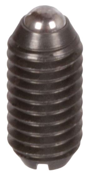 Spring plunger M10 with ball and slot steel black oxided
