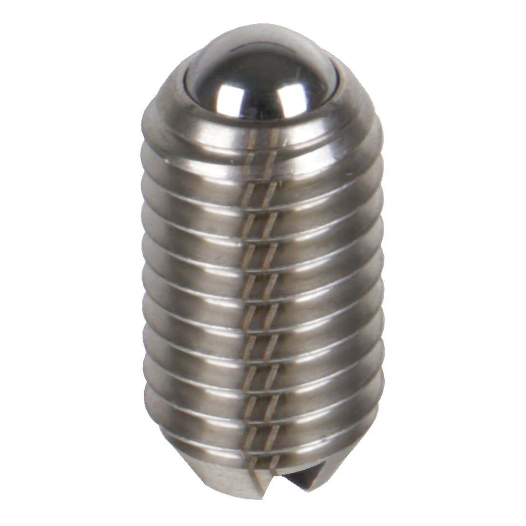 Spring plunger M6 with ball and slot strong tension stainless steel 1.4305