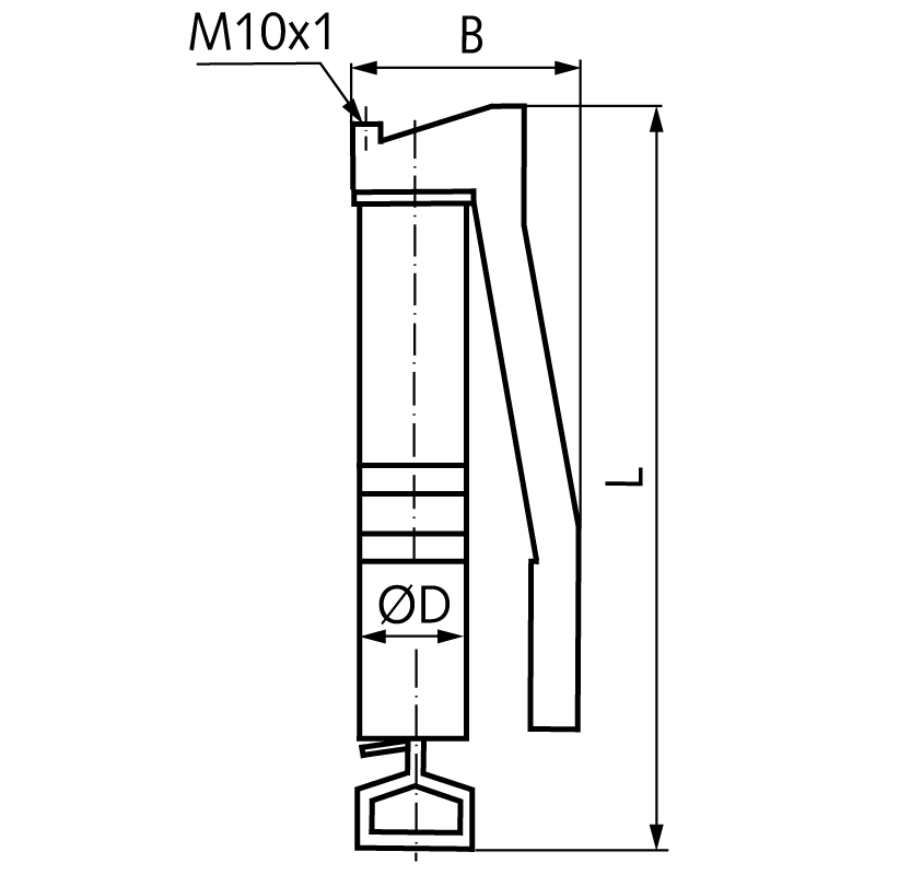 Standard side-lever grease gun DIN 1283 M10x1 with high-pressure rubber armoured hose with coupler