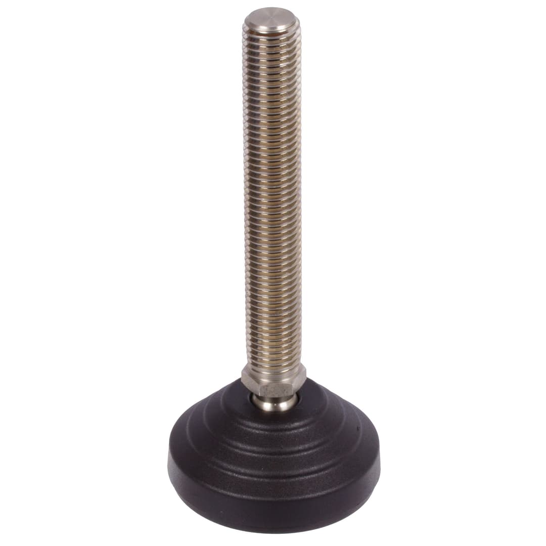 Leveling foot 344.5 type NG M20 x 138mm long foot diameter 100mm bolt made from stainless steel