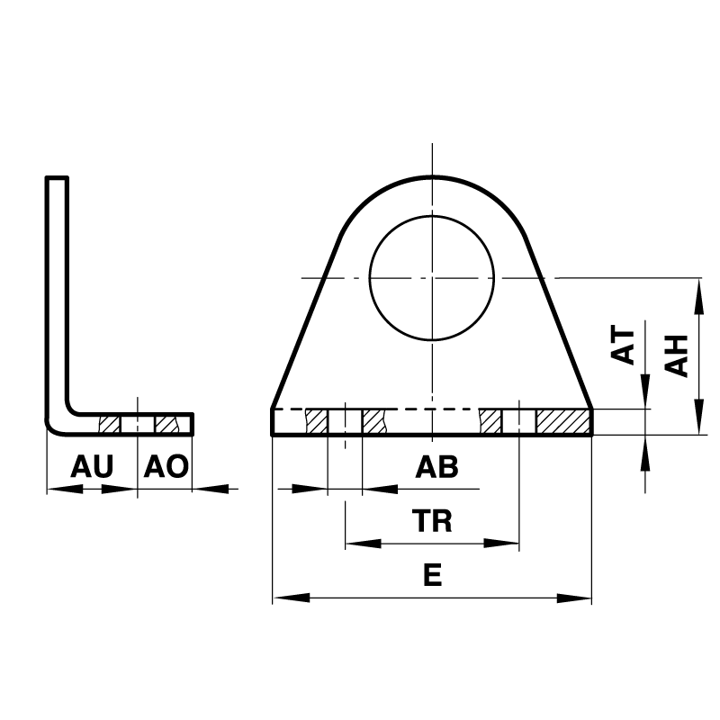 Foot for cylinder diameter 12mm