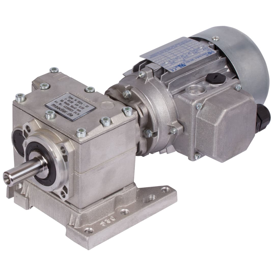Helical geared motor HR/I 0.75kW 230/400V 50Hz model B3 IE3 n2 =89 rpm Md2 =78 Nm (For operating instructions please visit the download area of our website www.maedler.de)