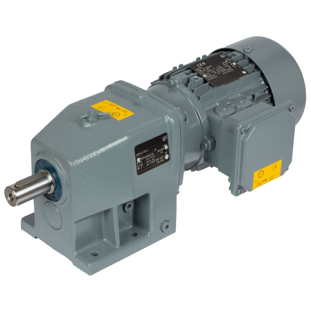 Helical geared motor NR/I 0.18kW 230/400V 50Hz model B3 n2 = 108 rpm Md2 = 15.9 Nm IE3 (For operating instructions please visit the download area of our website www.maedler.de)