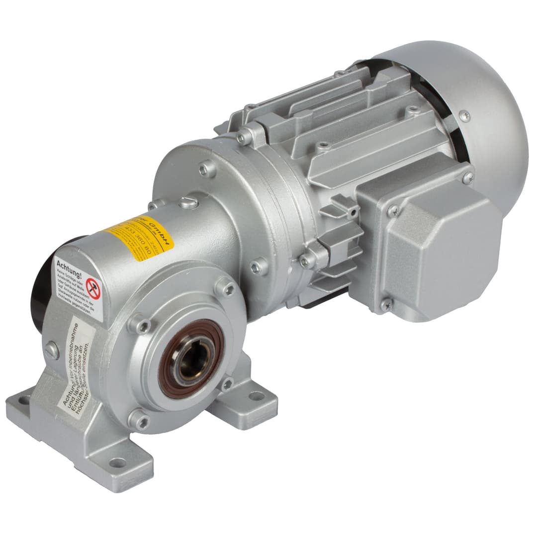 Worm geared motor RH 250 Watt 230/400V 50Hz IE2 i=60:1 output speed approx. 23 rpm permitted Md2=23Nm (For operating instructions please visit the download area of our website www.maedler.de)