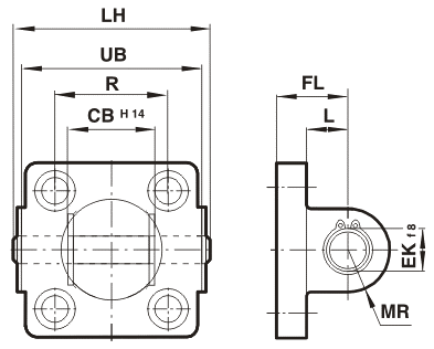 Rear clevis for cylinder diameter 40mm