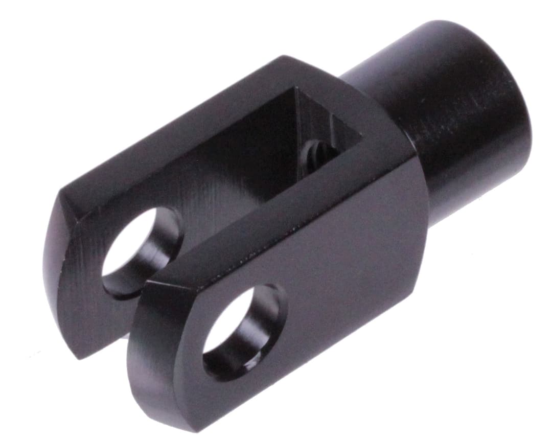 Clevis similar DIN 71752 size 5 x 10 right handed aluminum black anodized