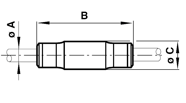 Straight connector tube outer diameter 10mm