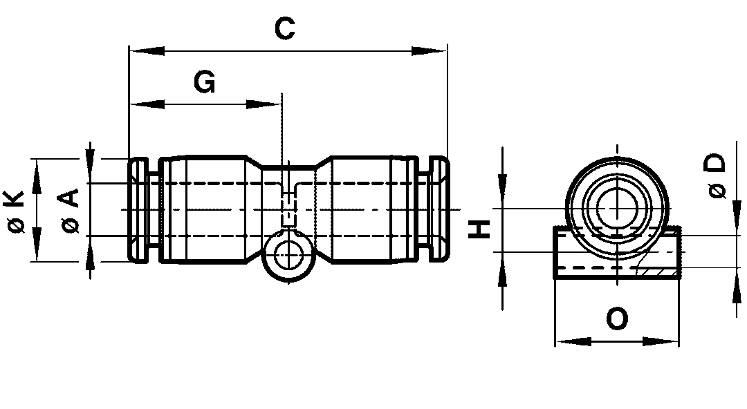 Straight connector tube outer diameter 6mm