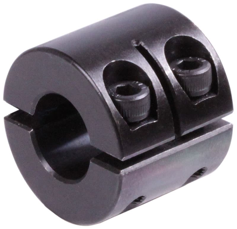 Clamp collar double-split double wide steel C45 black oxide finished bore 30mm with bolts DIN 912 12.9