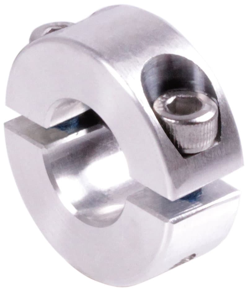 Clamp collar double-split aluminium anodized bore 34mm with screws DIN 912 A2-70