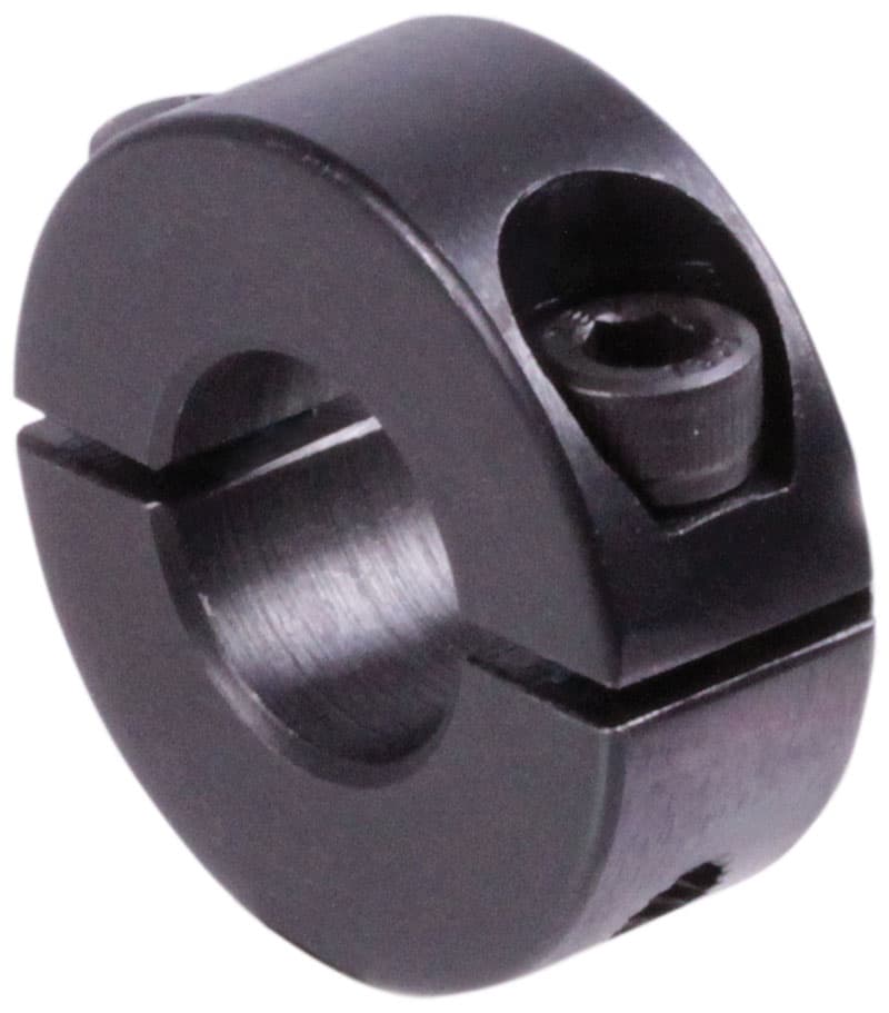 Clamp collar double-split steel C45 black oxide finished bore 75mm with bolts DIN 912 12.9
