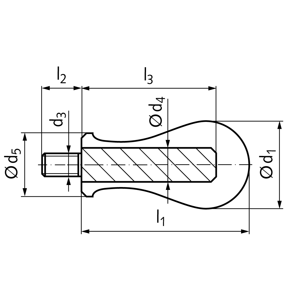 Handle GT-A type S silicone surface matt M10x15mm stainless steel 1.4301