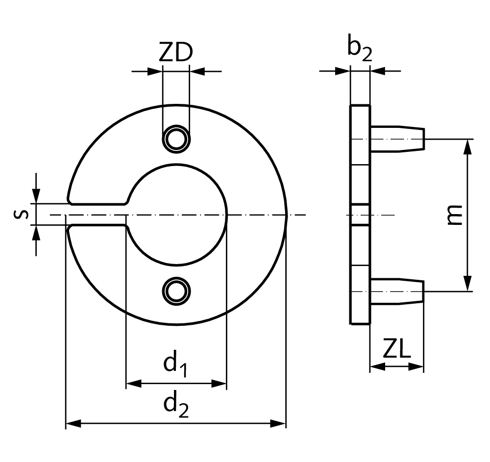 Rubber pad for collars type B1 with bore 15mm