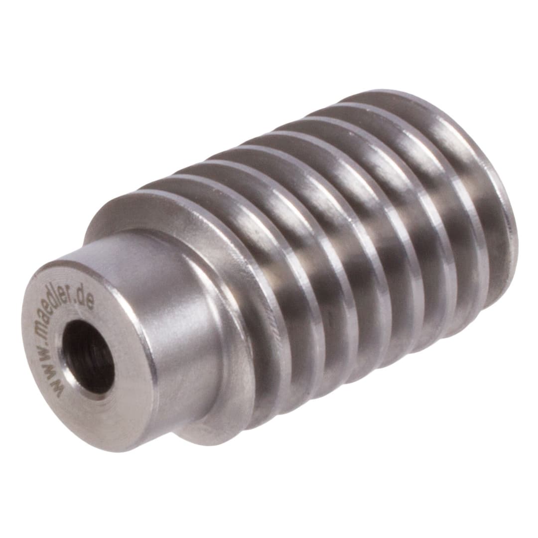 Hollow worm made of steel 11SMn30+C module 0.75 double-thread right hand