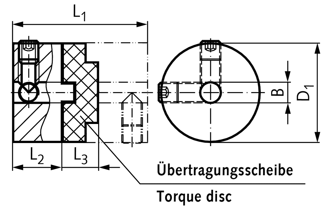 Torsionally-stiff coupling HZD with through hole bore 10mm max. torque 17.0 Nm outside diameter 41.3mm