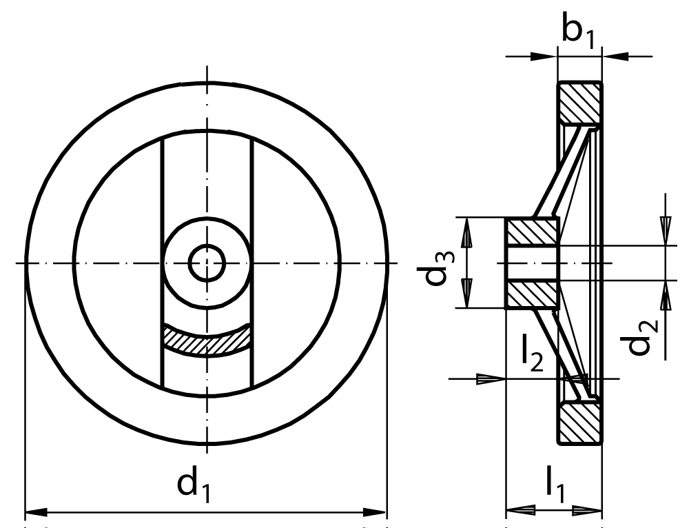 Spoked handwheel 320 version B/A without handle diameter 160mm
