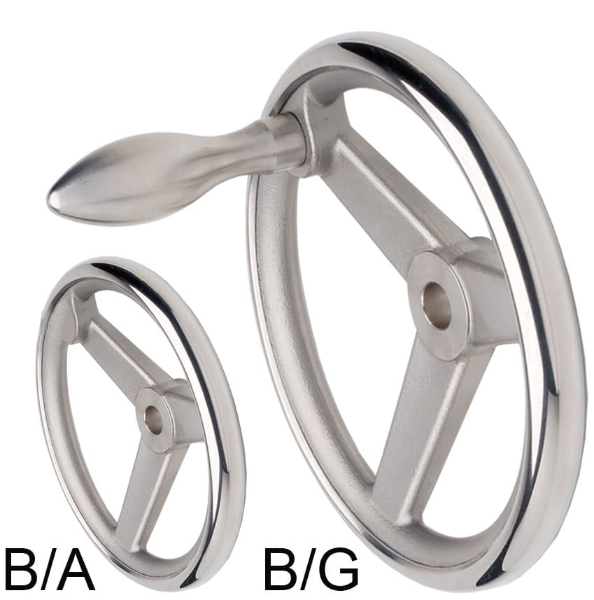 Spoked handwheel DIN 950 stainless steel 1.4401 version B/A without handle diameter 200mm