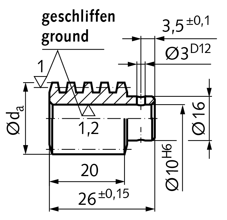 Precision worm centre distance 22.62mm i=40