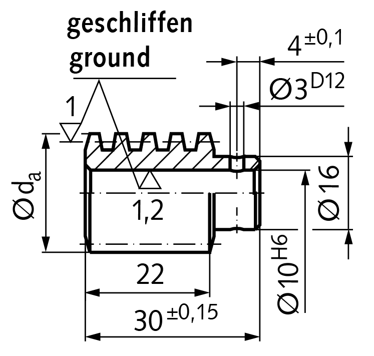 Precision worm centre distance 25mm i=25