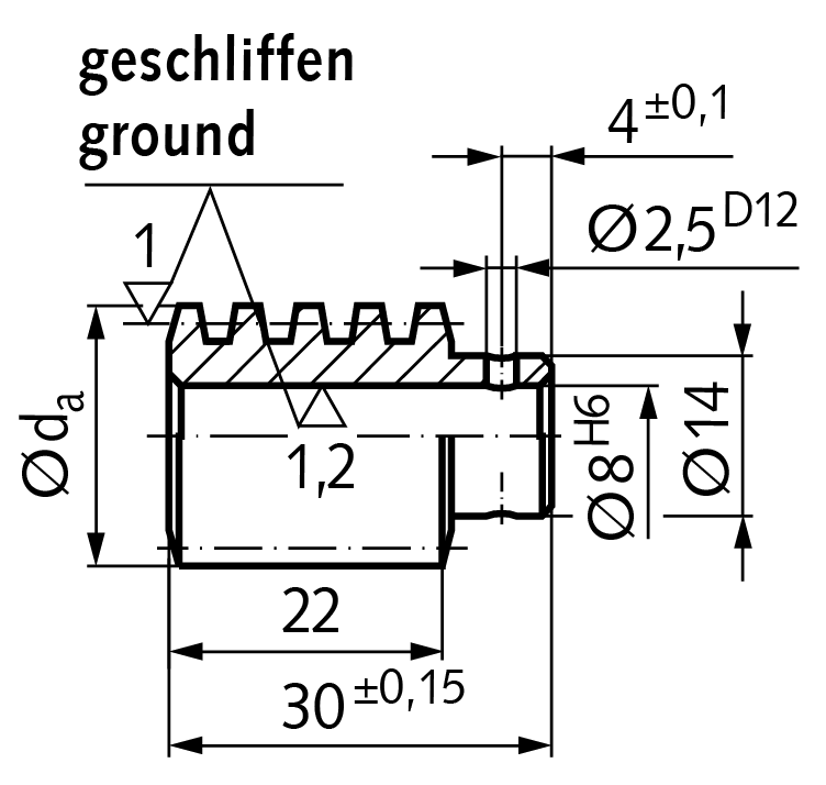 Precision worm centre distance 31mm i=75