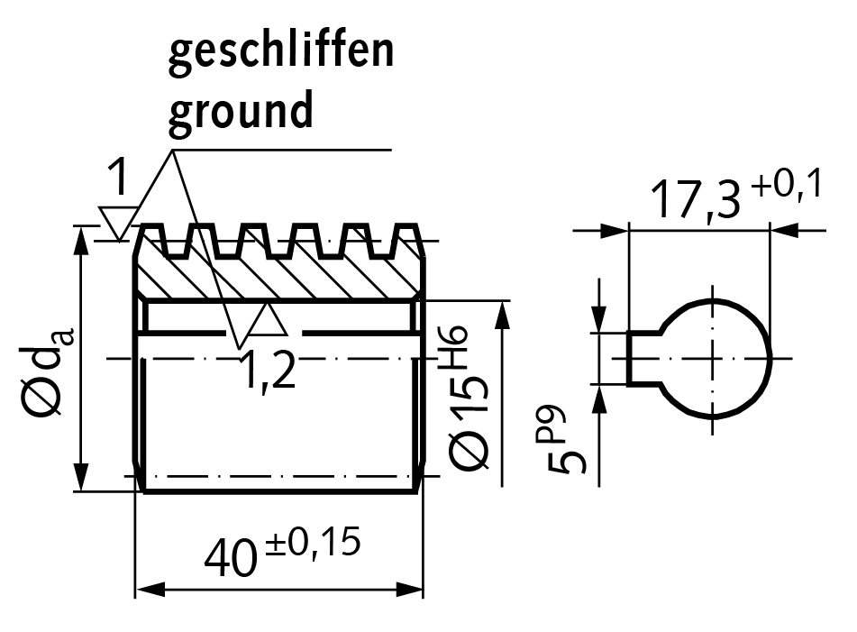 Precision worm centre distance 53mm i=28