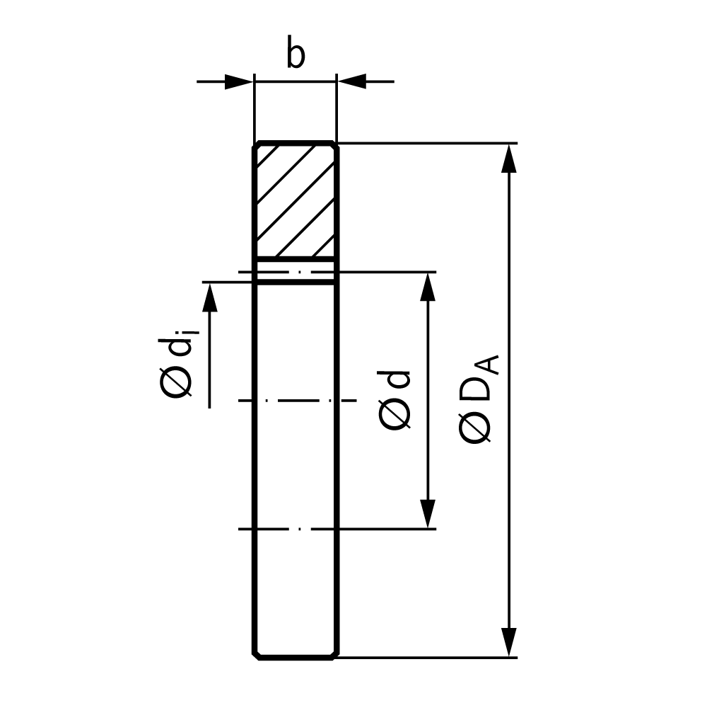 Internal gear made of steel C45 module 1 70 teeth tooth width 10mm outside diameter 95mm
