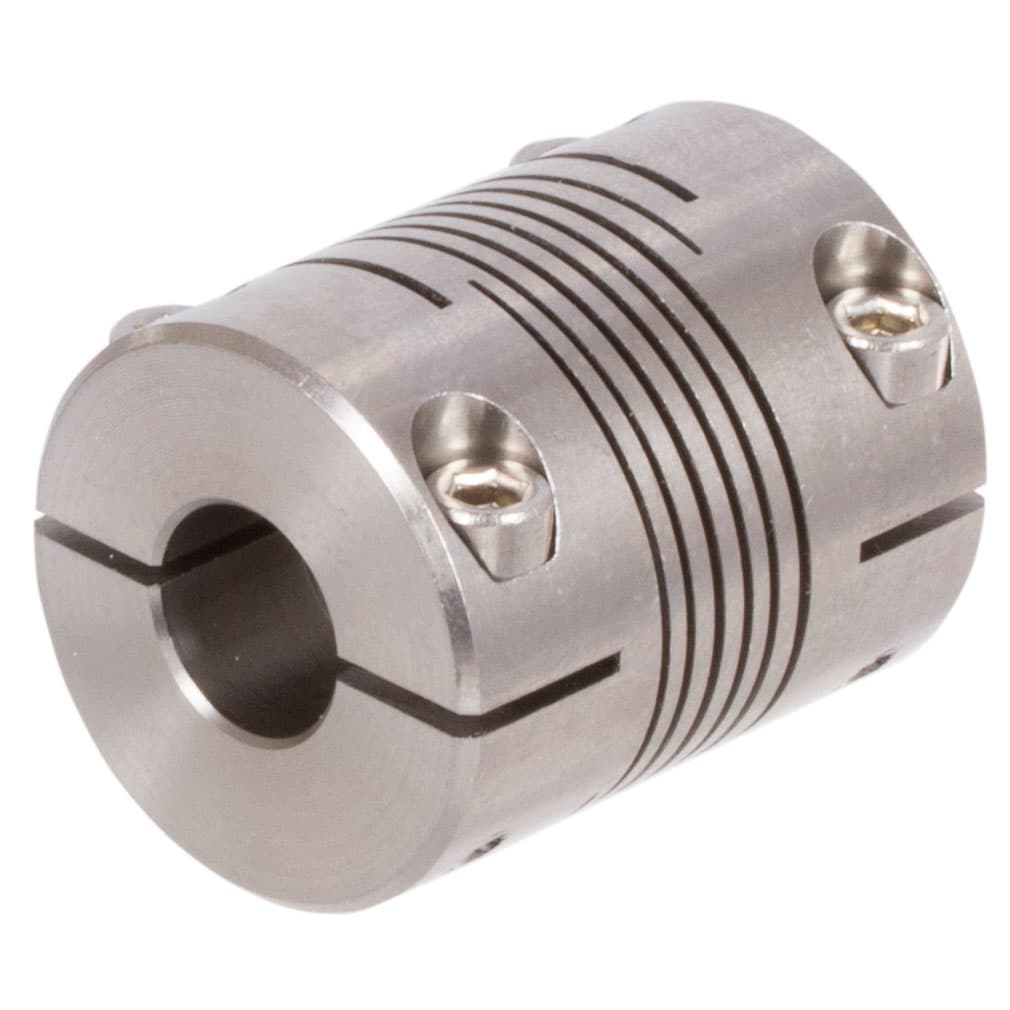 Beam coupling KA made from stainless steel max. torque 1.8 Nm overall length 20.30mm outer diameter 15.87mm both sides bore 6mm