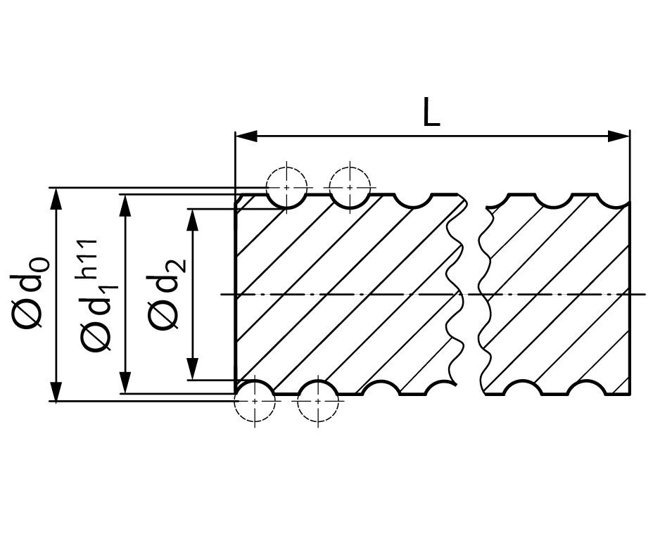 Ball screw spindle rolled 16x10mm length 1995mm