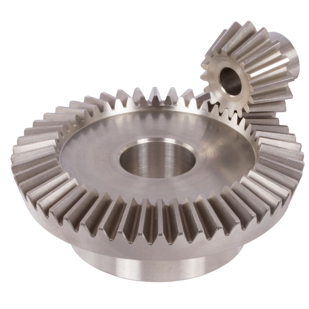 Bevel gear made of stainless steel 1.4305 module 2 16 teeth i=3:1