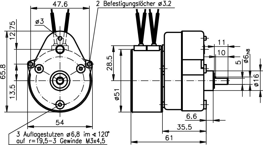Small geared motor CRO 230V 50Hz with capacitor version B output speed 5 rpm