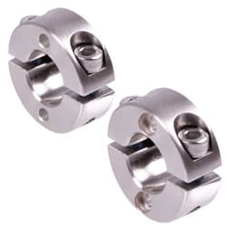 Clamp collar double-split stainless steel 1.4305 bore 50mm with bolts DIN 912 A2-70 type B2