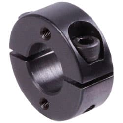 Clamp collar double-split steel C45 black oxide finished bore 18mm with bolts DIN 912 12.9 type GA