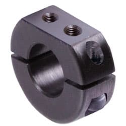 Clamp collar double-split steel C45 black oxide finished bore 18mm with bolts DIN 912 12.9 type GR