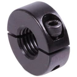Clamp collar with thread double split steel C45 black oxide finished thread M30 x 3,5 with bolts DIN 912 12.9