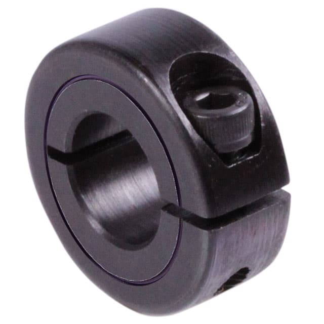 Clamp collar single-split steel C45 black oxide finished bore 0.875 inch = 22.225mm with bolt DIN 912 12.9
