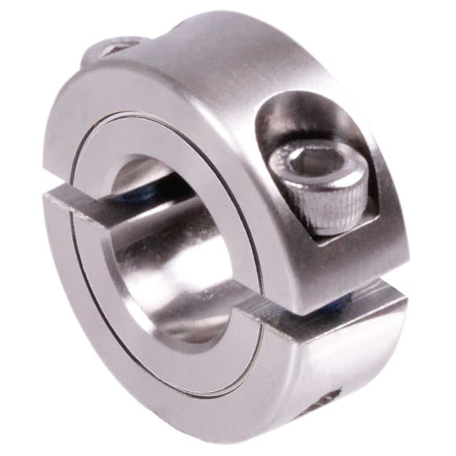 Clamp collar double-split stainless steel 1.4305 bore 0.75 inch = 19.05mm with bolts DIN 912 A2-70
