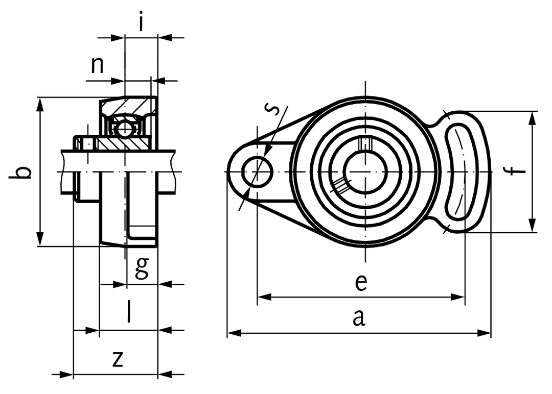 Ball flange bearing UCFA 201 bore 12mm material grey cast iron