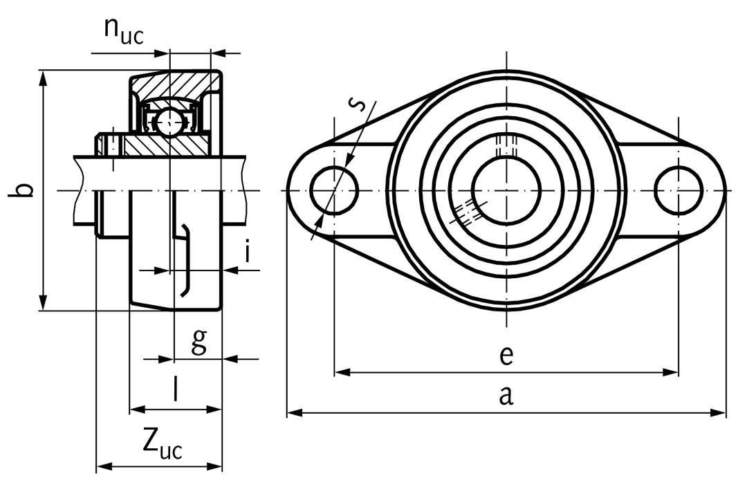 Ball flange bearing TUCFL 207 bore 35mm housing from thermoplast black bearing stainless steel