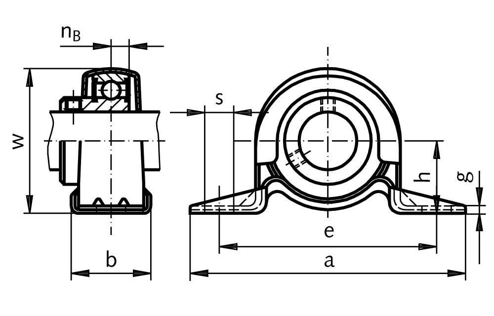 Ball pillow block bearing BPP 207 bore 35mm two-part steel sheet, zinc-plated