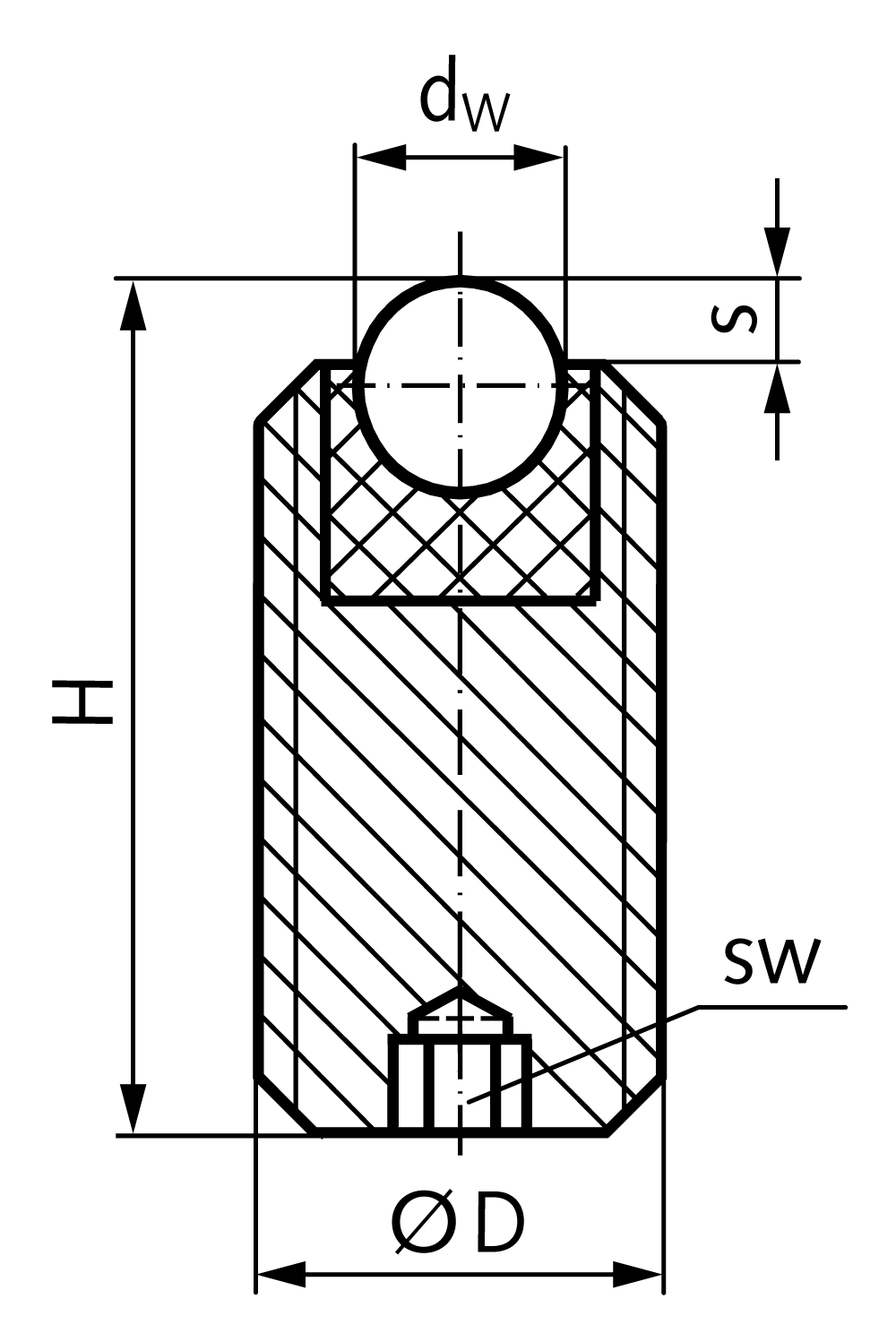 Ball transfer unit 306 screwable plain bearing M6x8