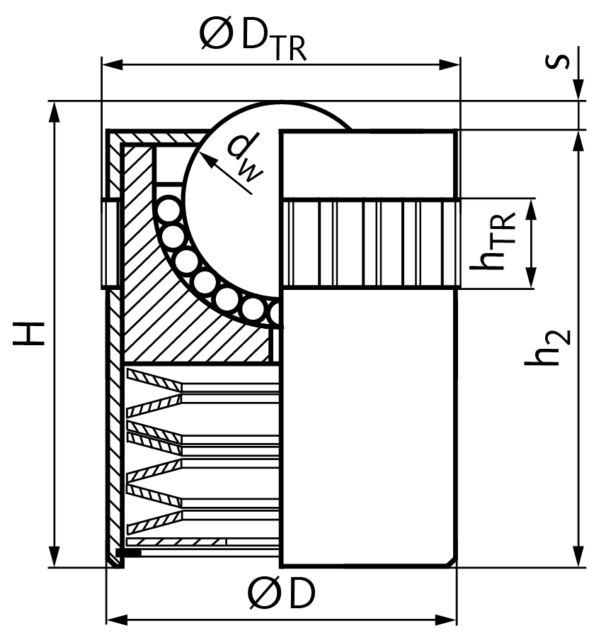 Ball transfer unit 374 size 15.8 housing steel black oxide finished